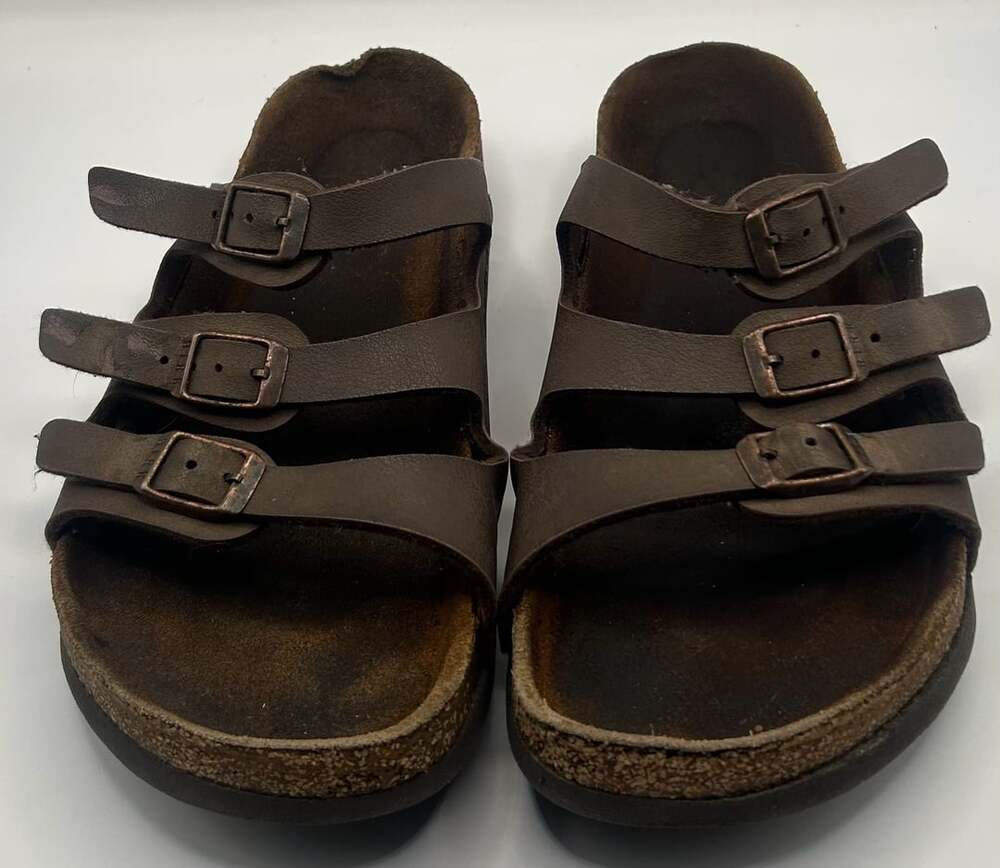 Birkenstock Florida Brown Leather Triple Strap Sandals